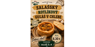 NOVINKA: Salašský kotlíkový guľáš v chelebe!